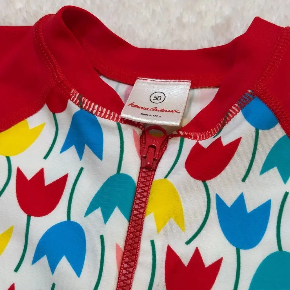 Hanna Andersson Tulip Rash Guard sz 50 (0-3 months)